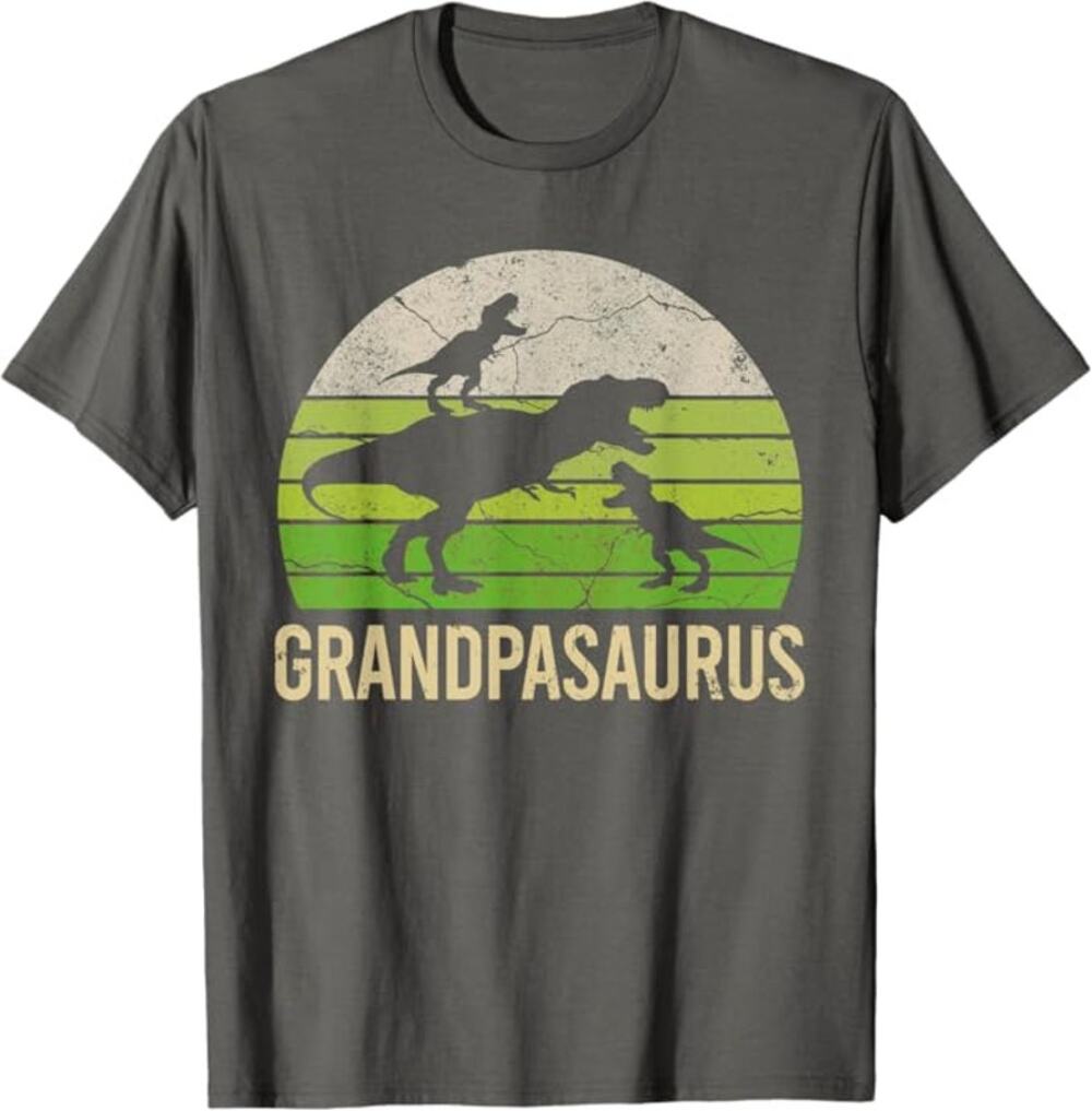 NWT ~ Gray GRANDPASAURUS Dinosaur T-Shirt Top ~ Men's Size 2X (XXL)